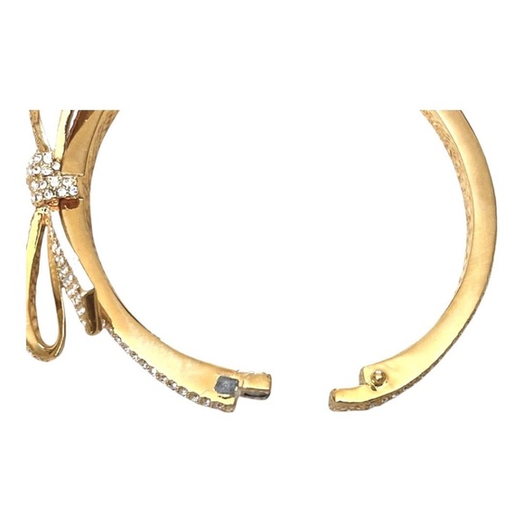Kate Spade Crystal Pave Bow Hinged Bangle Bracelet - Picture 6 of 13
